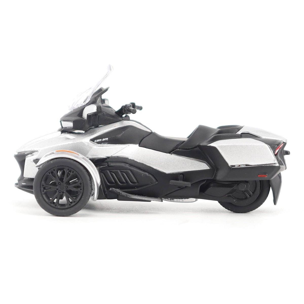 Can-Am Spyder RT 3-Wheel Motorcycle Hyper Silver Metallic with Driver Figure 1/32 Diecast Model by BRP Models-BRP Models-ModelCars.com