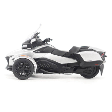Can-Am Spyder RT 3-Wheel Motorcycle Hyper Silver Metallic with Driver Figure 1/32 Diecast Model by BRP Models-BRP Models-ModelCars.com