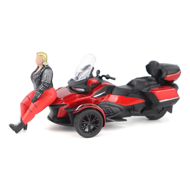 Can - Am Spyder RT Limited 3 - Wheel Motorcycle Deep Marsala Red Metallic with Driver Figure 1/32 Diecast Model by BRP Models - BRP Models - ModelCars.com