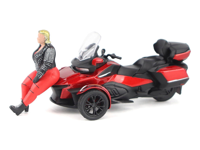Can-Am Spyder RT Limited 3-Wheel Motorcycle Deep Marsala Red Metallic with Driver Figure 1/32 Diecast Model by BRP Models-BRP Models-ModelCars.com