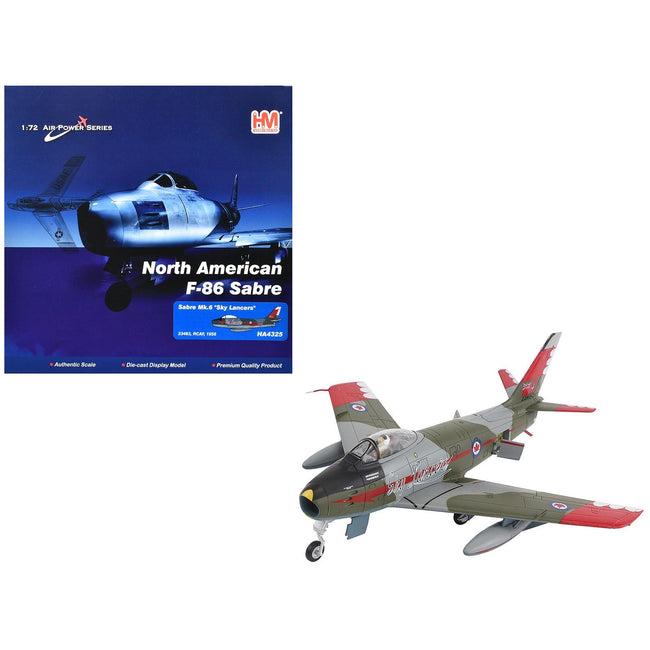 Canadair Sabre Mk.6 Fighter Aircraft "Sky Lancers" (1956) Royal Canadian Air Force "Air Power Series" 1/72 Diecast Model by Hobby Master-Hobby Master-ModelCars.com