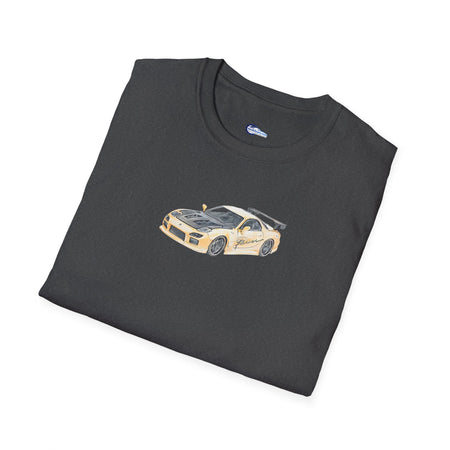Car Enthusiast Tee, JDM Tuner Shirt, Sketch Art Mazda 1993 RX-7-Modelcars.com-ModelCars.com