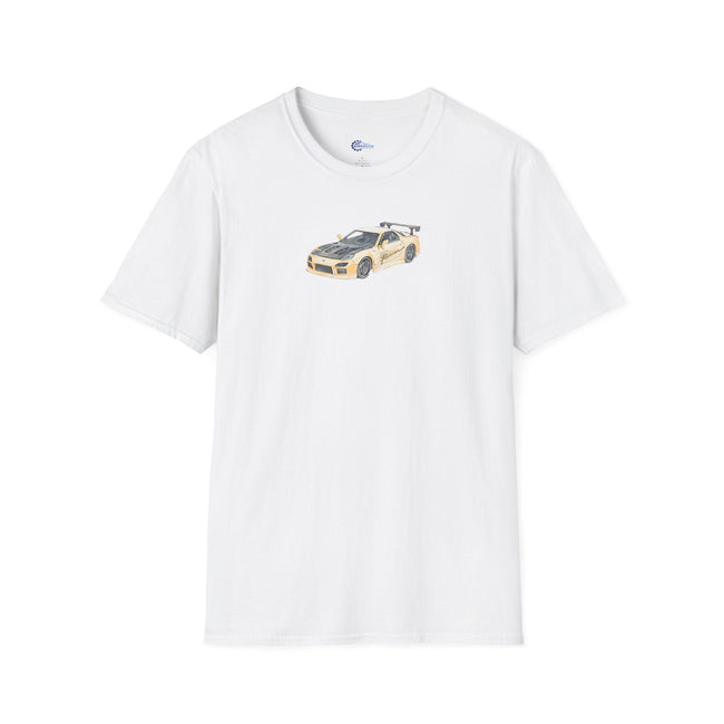 Car Enthusiast Tee, JDM Tuner Shirt, Sketch Art Mazda 1993 RX-7-Modelcars.com-ModelCars.com