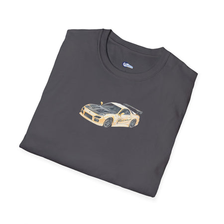Car Enthusiast Tee, JDM Tuner Shirt, Sketch Art Mazda 1993 RX-7-Modelcars.com-ModelCars.com