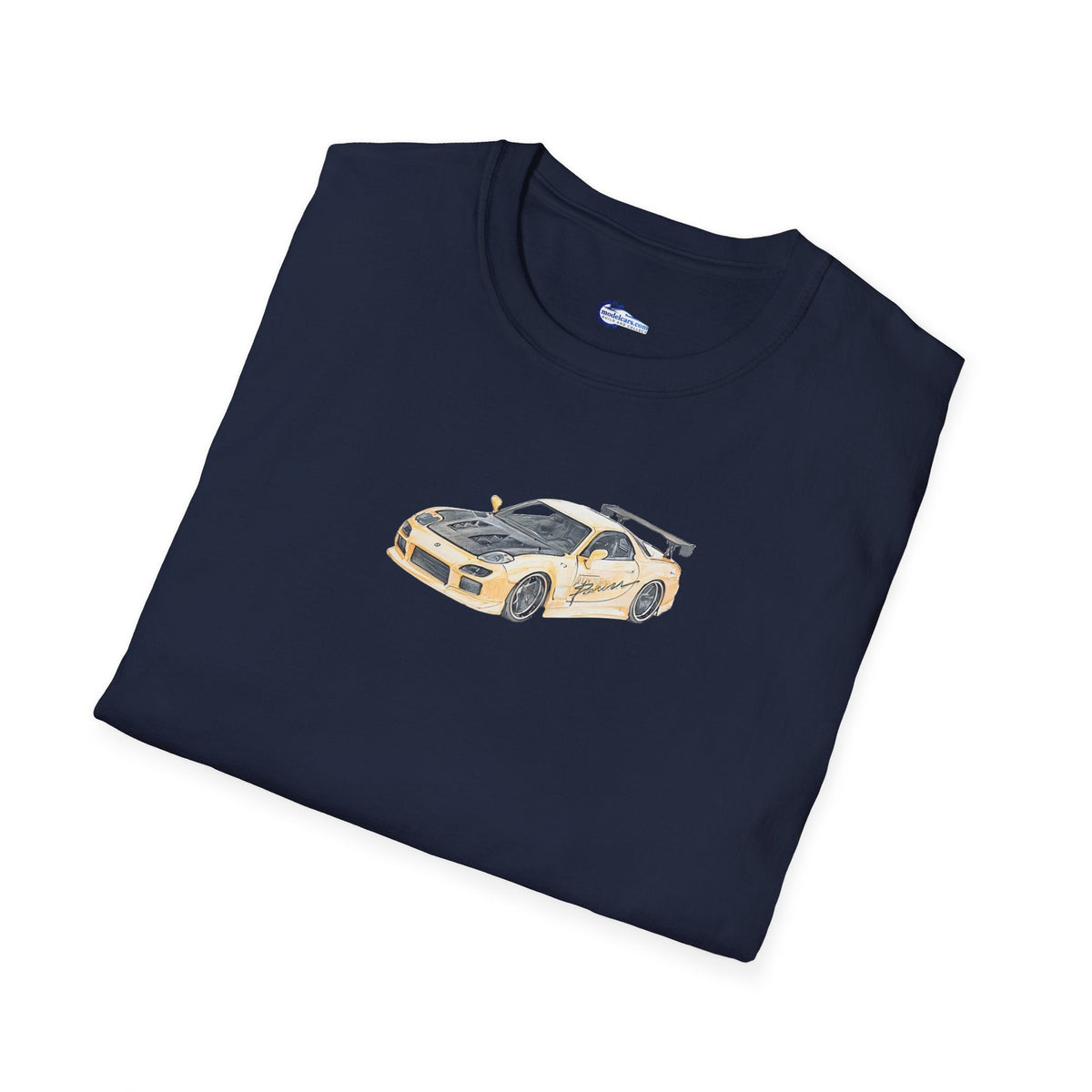 Car Enthusiast Tee, JDM Tuner Shirt, Sketch Art Mazda 1993 RX-7-Modelcars.com-ModelCars.com