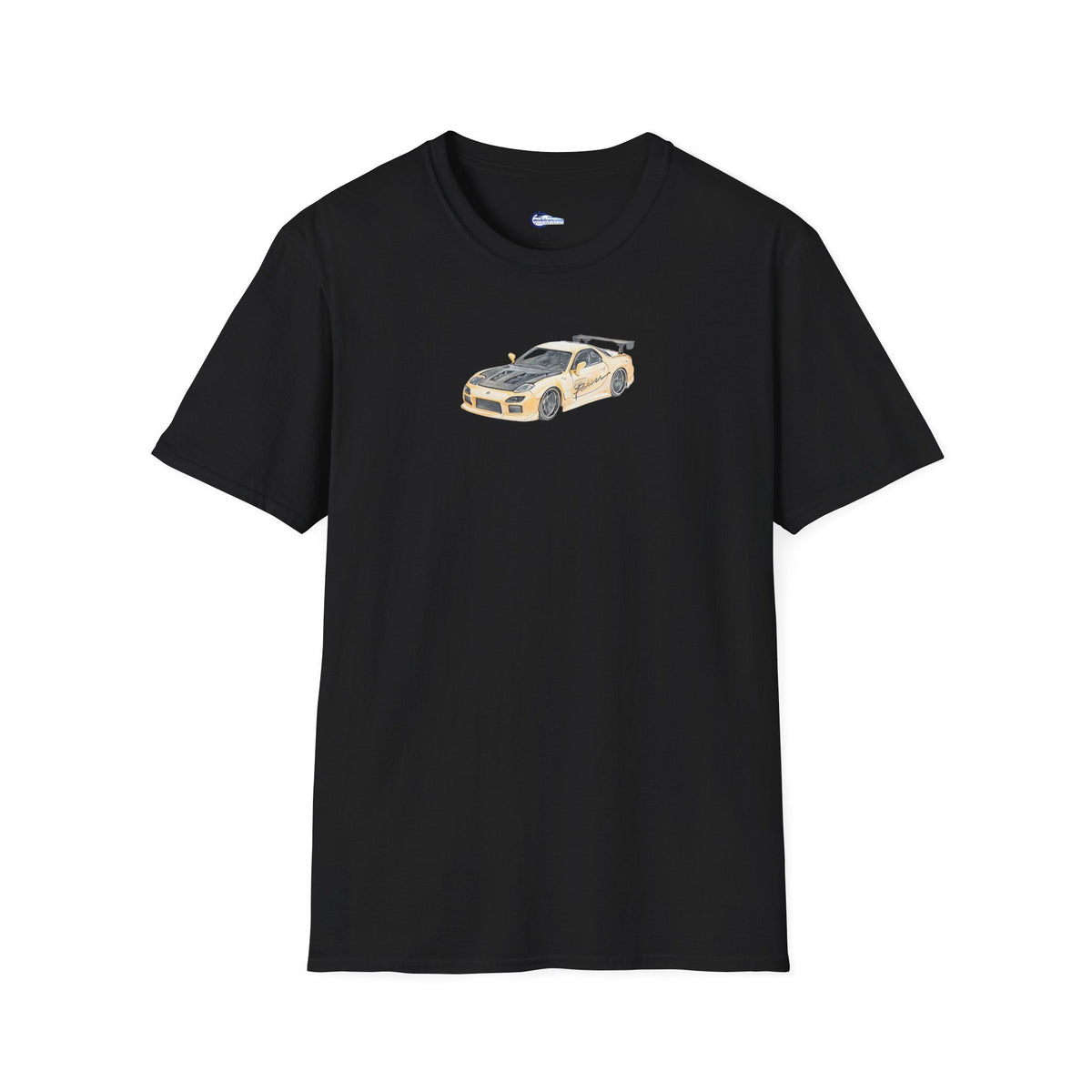 Car Enthusiast Tee, JDM Tuner Shirt, Sketch Art Mazda 1993 RX-7-Modelcars.com-ModelCars.com