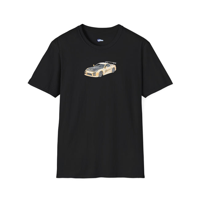 Car Enthusiast Tee, JDM Tuner Shirt, Sketch Art Mazda 1993 RX-7-Modelcars.com-ModelCars.com