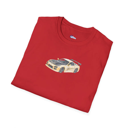 Car Enthusiast Tee, JDM Tuner Shirt, Sketch Art Mazda 1993 RX-7-Modelcars.com-ModelCars.com