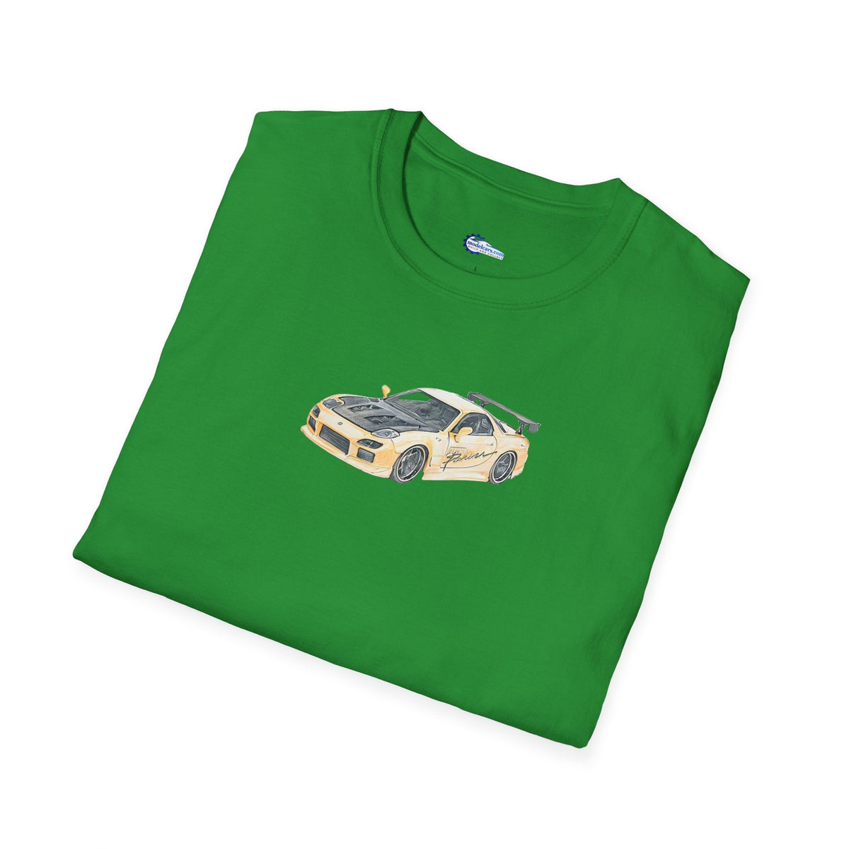 Car Enthusiast Tee, JDM Tuner Shirt, Sketch Art Mazda 1993 RX-7-Modelcars.com-ModelCars.com