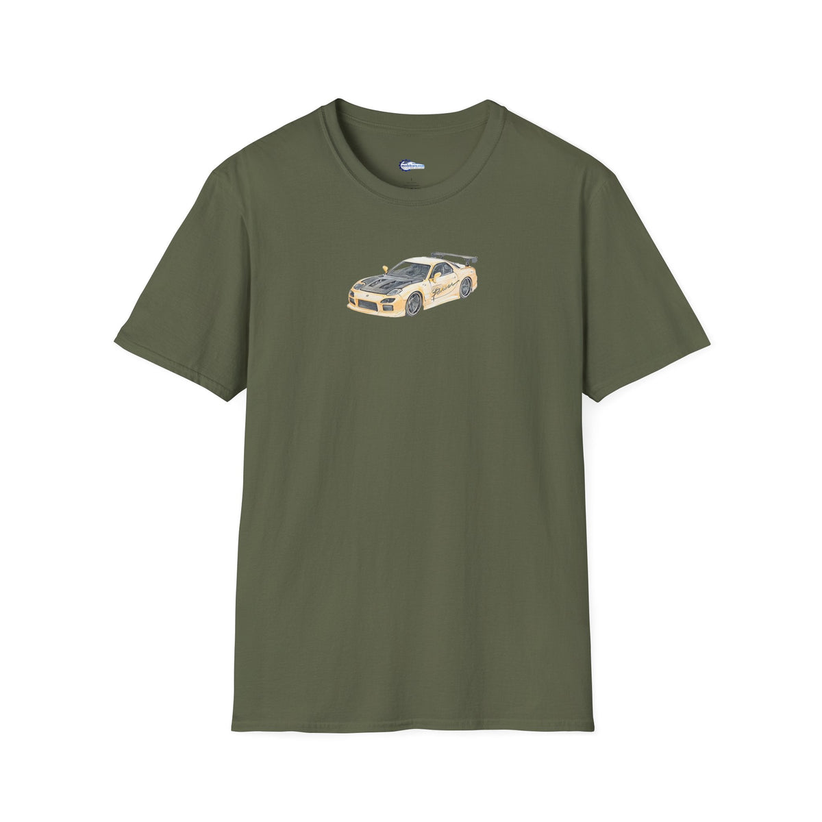 Car Enthusiast Tee, JDM Tuner Shirt, Sketch Art Mazda 1993 RX-7-Modelcars.com-ModelCars.com