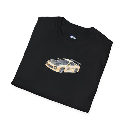 Car Enthusiast Tee, JDM Tuner Shirt, Sketch Art Mazda 1993 RX-7-Modelcars.com-ModelCars.com