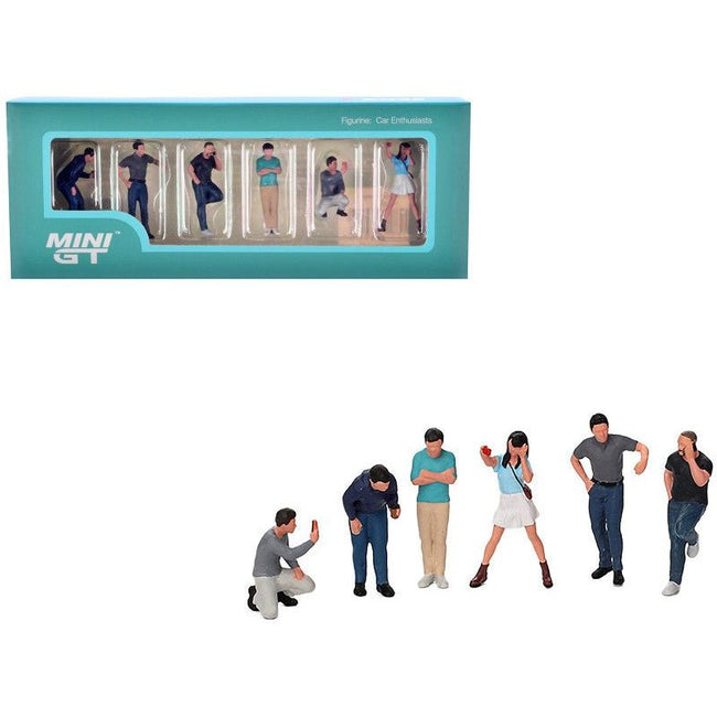 "Car Enthusiasts" 6 Piece Figure Set for 1/64 Scale Models by Mini GT - Mini GT - ModelCars.com