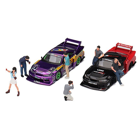 "Car Enthusiasts" 6 Piece Figure Set for 1/64 Scale Models by Mini GT - Mini GT - ModelCars.com