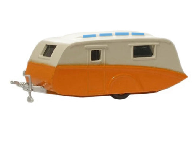 Caravan Trailer Cream and Orange 1/148 (N) Scale Diecast Model Car by Oxford Diecast-Oxford Diecast-ModelCars.com