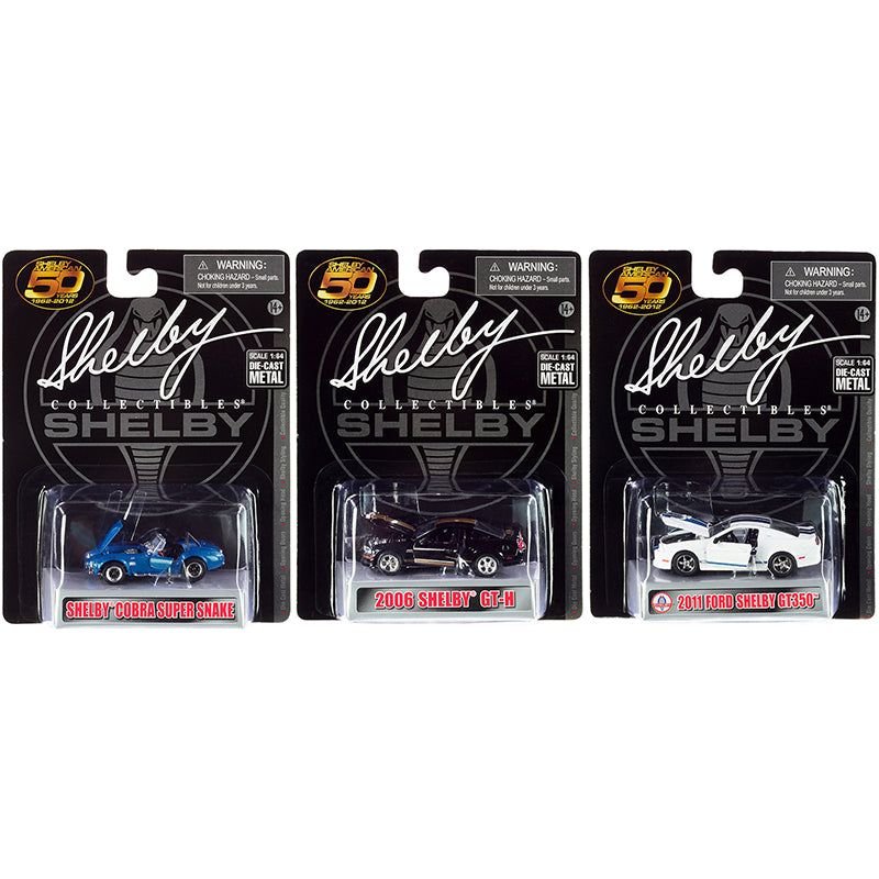 "Carroll Shelby 50th Anniversary" 3 piece Set 2022 Release 1/64 Diecast Model Cars by Shelby Collectibles - Shelby Collectibles - ModelCars.com