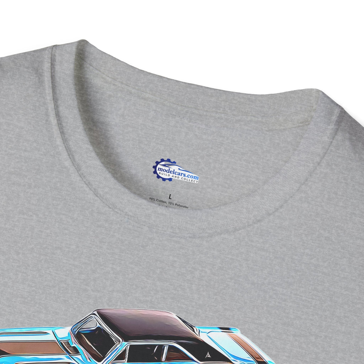 Cartoon Art 1969 Dodge Dart GTS 340 Blue with Black Top and Stripes "Goodyear Blue Streak" Inspired T-Shirt - American Muscle-Modelcars.com-ModelCars.com