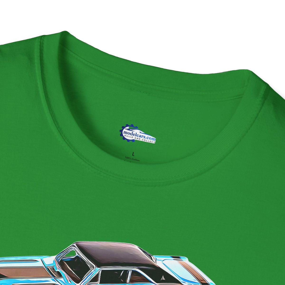 Cartoon Art 1969 Dodge Dart GTS 340 Blue with Black Top and Stripes "Goodyear Blue Streak" Inspired T-Shirt - American Muscle-Modelcars.com-ModelCars.com