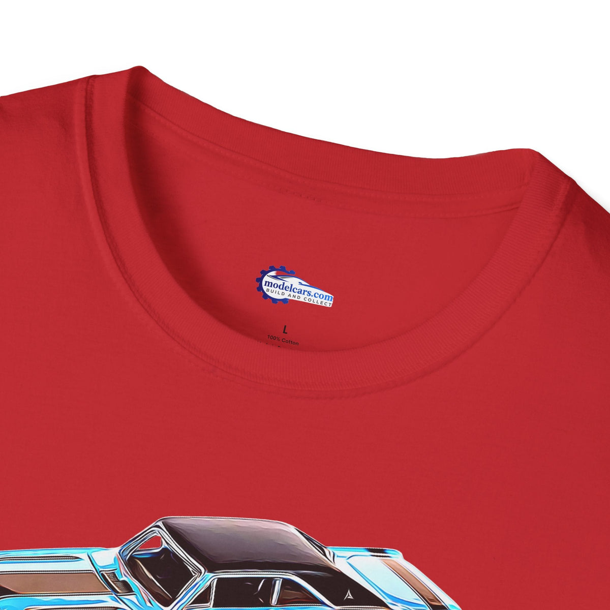 Cartoon Art 1969 Dodge Dart GTS 340 Blue with Black Top and Stripes "Goodyear Blue Streak" Inspired T-Shirt - American Muscle-Modelcars.com-ModelCars.com