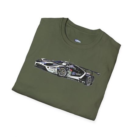 Cartoon Art 24 Hours of Le Mans Ford GT Unisex T-Shirt - Racing Enthusiast Apparel-Modelcars.com-ModelCars.com
