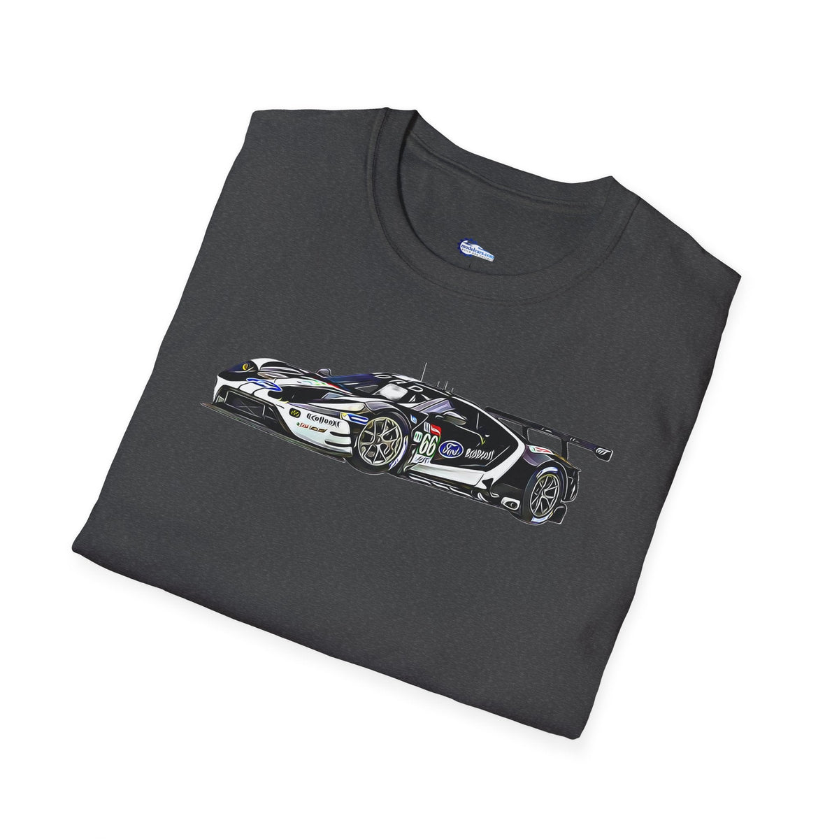 Cartoon Art 24 Hours of Le Mans Ford GT Unisex T-Shirt - Racing Enthusiast Apparel-Modelcars.com-ModelCars.com