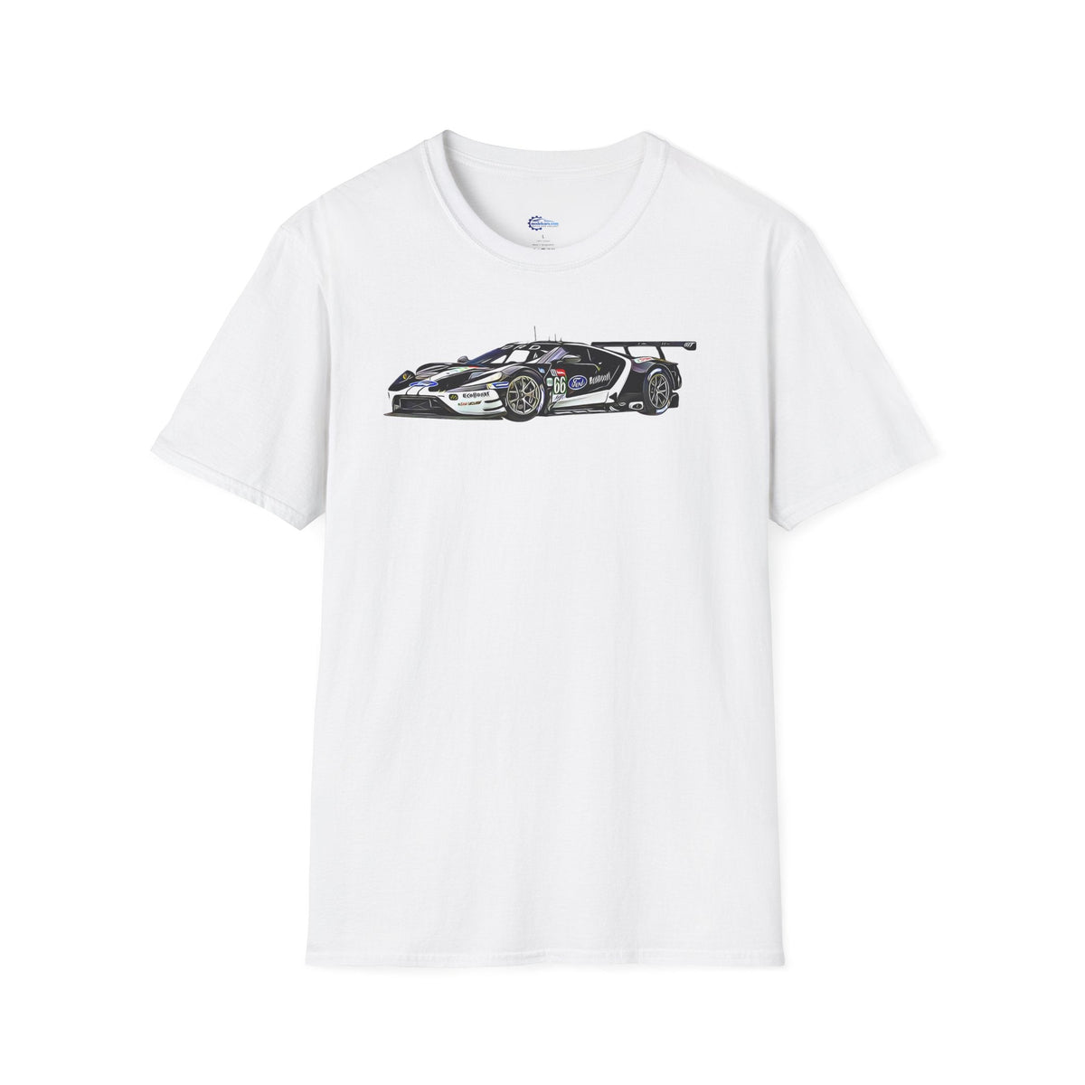 Cartoon Art 24 Hours of Le Mans Ford GT Unisex T-Shirt - Racing Enthusiast Apparel-Modelcars.com-ModelCars.com