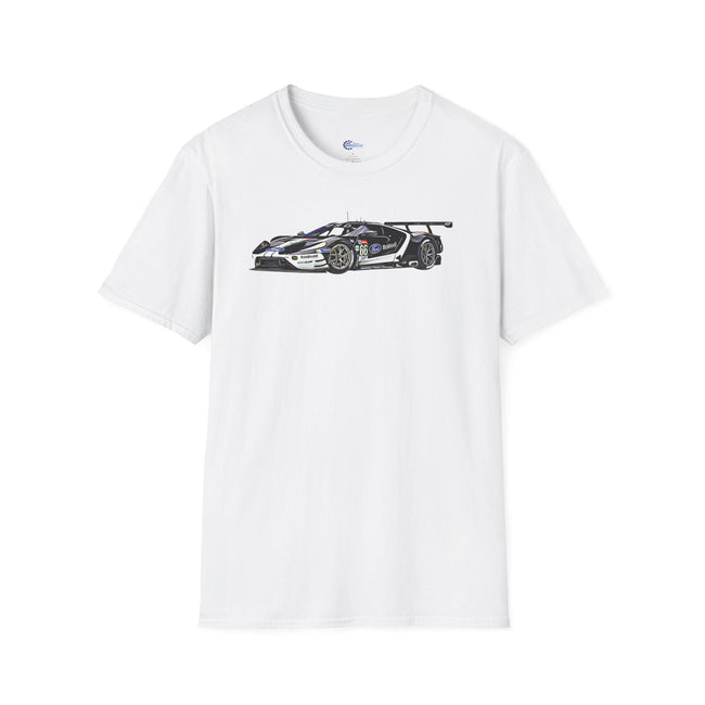 Cartoon Art 24 Hours of Le Mans Ford GT Unisex T-Shirt - Racing Enthusiast Apparel-Modelcars.com-ModelCars.com