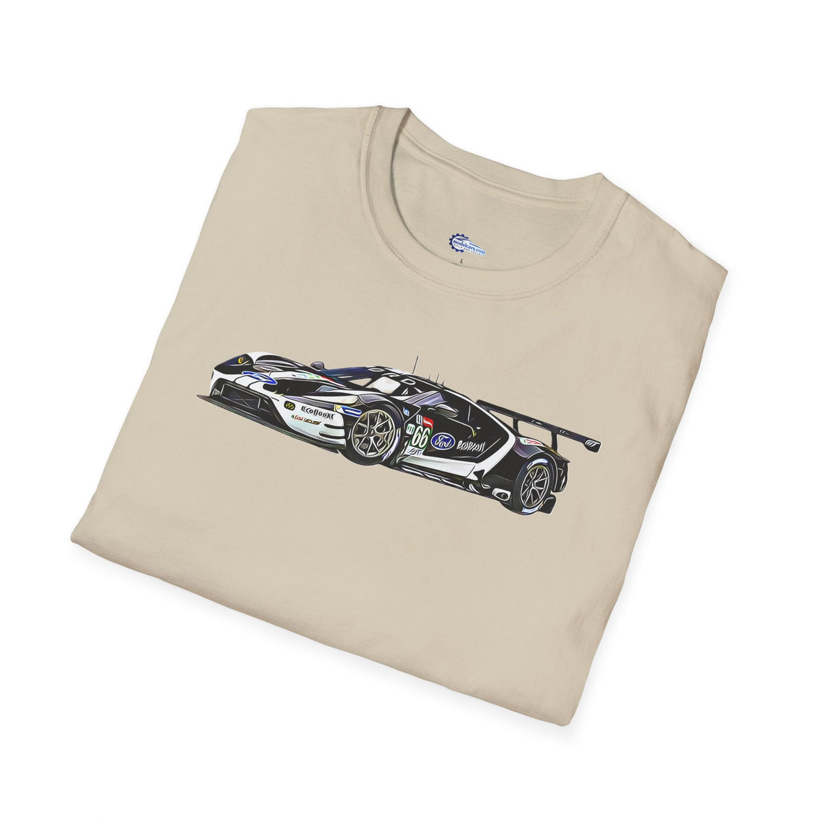 Cartoon Art 24 Hours of Le Mans Ford GT Unisex T-Shirt - Racing Enthusiast Apparel-Modelcars.com-ModelCars.com