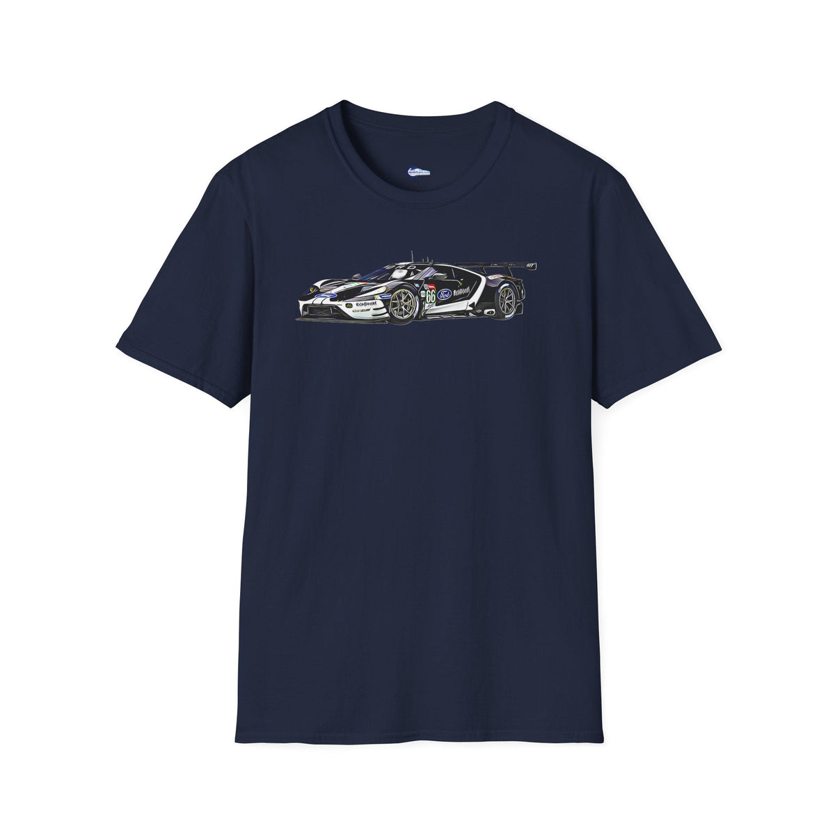 Cartoon Art 24 Hours of Le Mans Ford GT Unisex T-Shirt - Racing Enthusiast Apparel-Modelcars.com-ModelCars.com