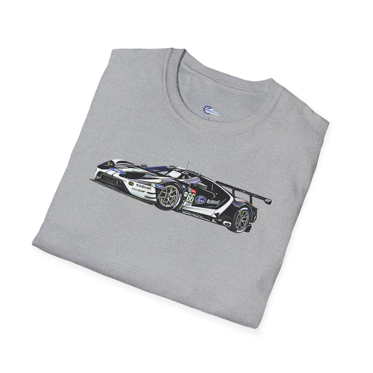 Cartoon Art 24 Hours of Le Mans Ford GT Unisex T-Shirt - Racing Enthusiast Apparel-Modelcars.com-ModelCars.com
