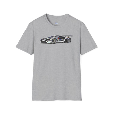 Cartoon Art 24 Hours of Le Mans Ford GT Unisex T-Shirt - Racing Enthusiast Apparel-Modelcars.com-ModelCars.com