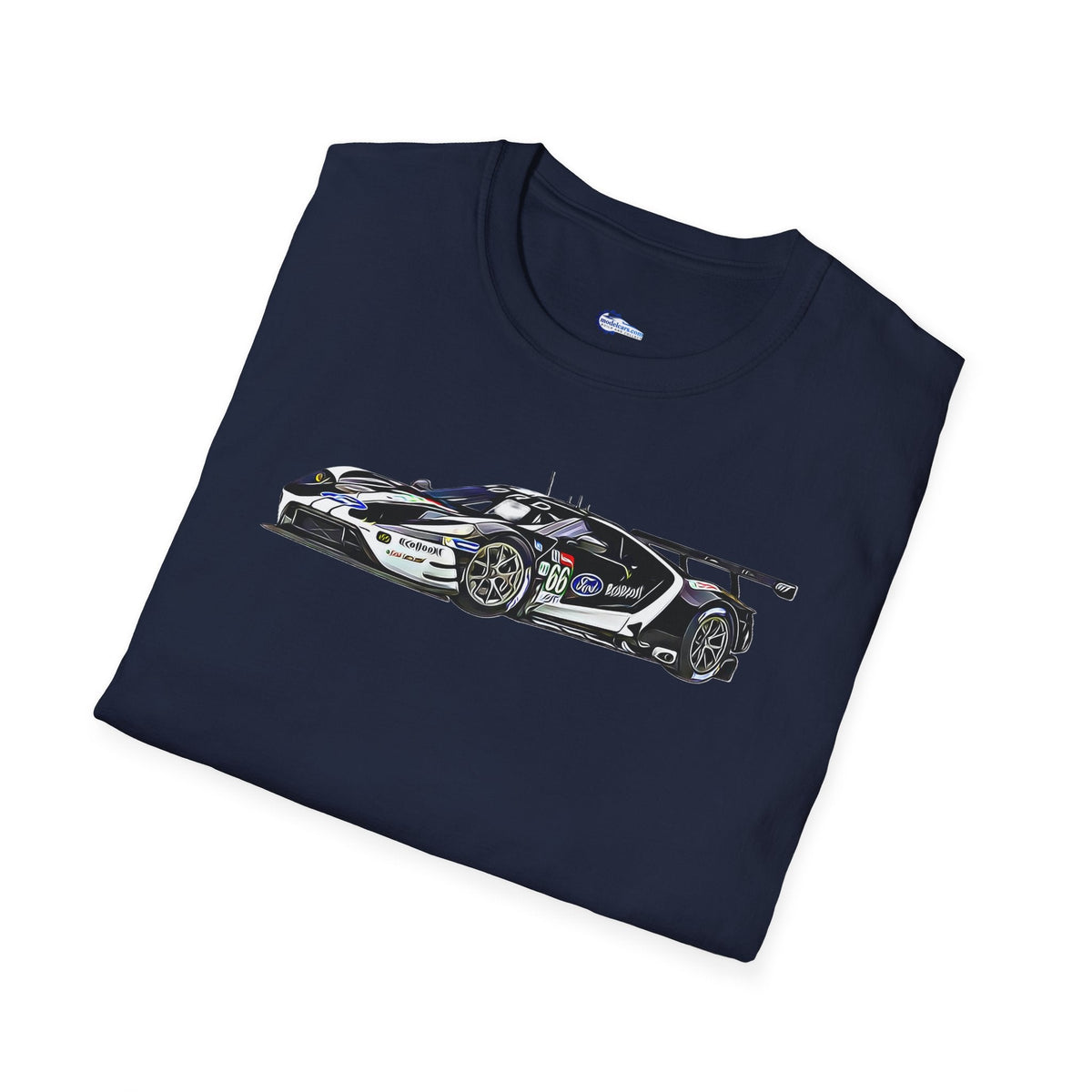 Cartoon Art 24 Hours of Le Mans Ford GT Unisex T-Shirt - Racing Enthusiast Apparel-Modelcars.com-ModelCars.com