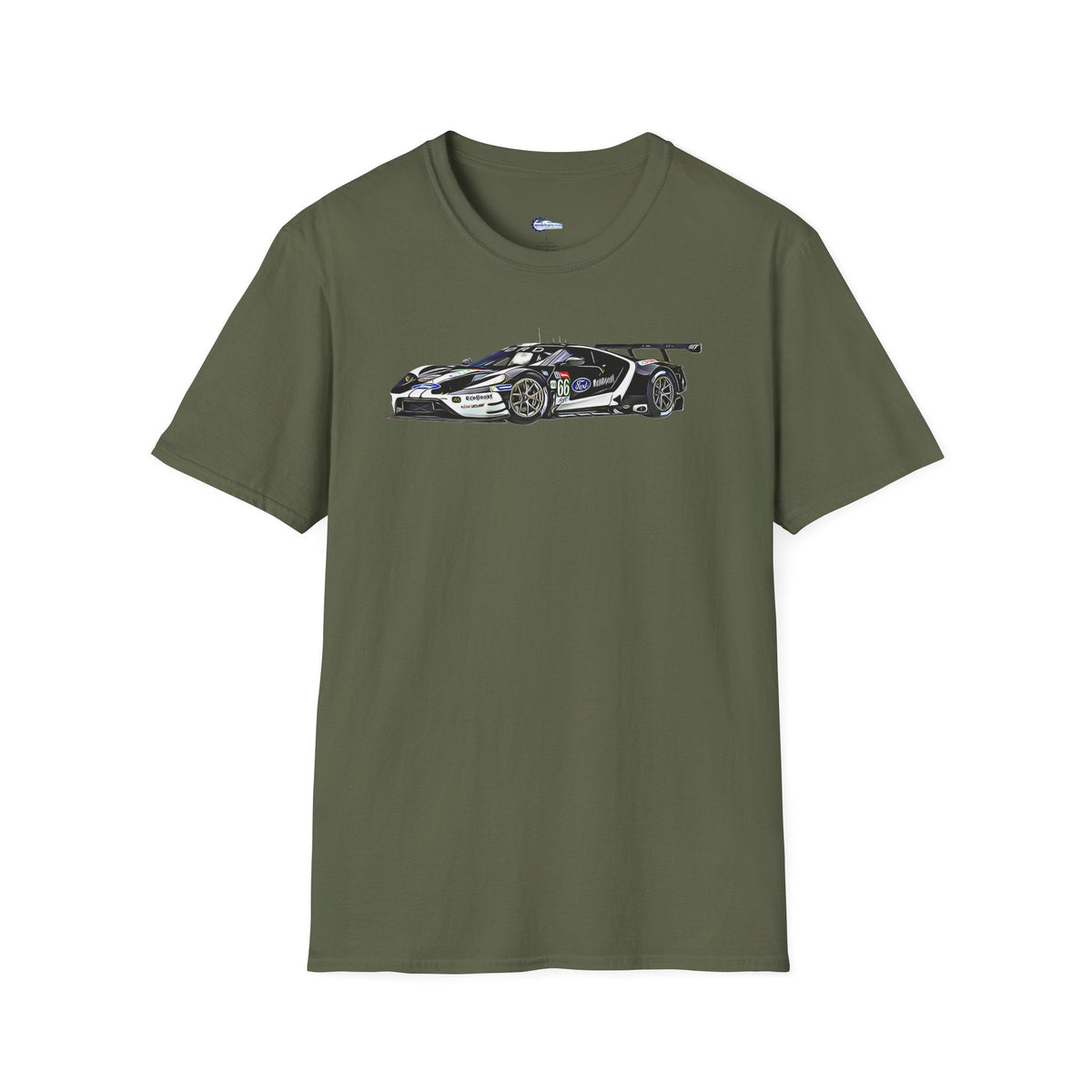 Cartoon Art 24 Hours of Le Mans Ford GT Unisex T-Shirt - Racing Enthusiast Apparel-Modelcars.com-ModelCars.com
