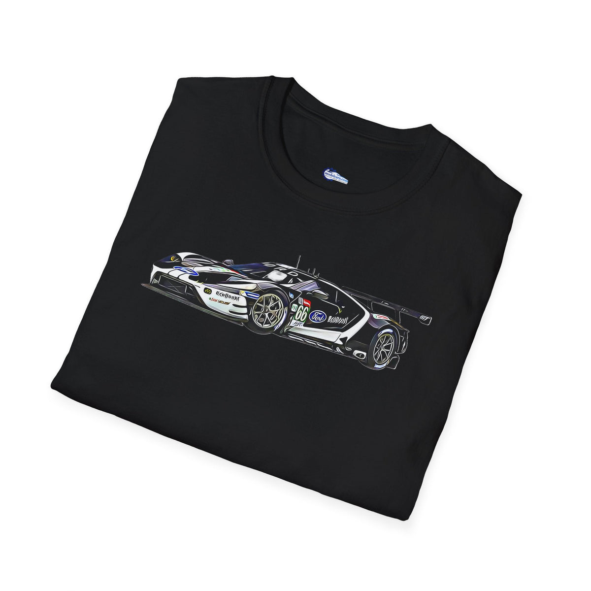 Cartoon Art 24 Hours of Le Mans Ford GT Unisex T-Shirt - Racing Enthusiast Apparel-Modelcars.com-ModelCars.com