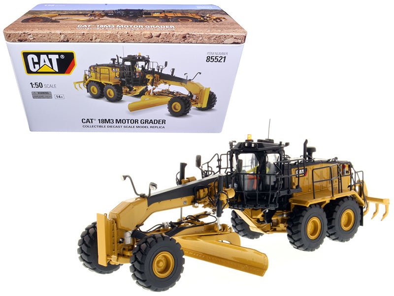 CAT Caterpillar 18M3 Motor Grader with Operator "High Line Series" 1/50 Diecast Model by Diecast Masters-Diecast Masters-ModelCars.com