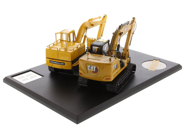 CAT Caterpillar 225 Hydraulic Escavator and CAT Caterpillar 323 Next Generation Hydraulic Escavator Set of 2 pieces "Evolution Series" 1/50 Diecast Models by Diecast Masters-Diecast Masters-ModelCars.com