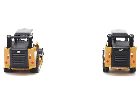 CAT Caterpillar 272D2 Skid Steer Loader Yellow and CAT Caterpillar 297D2 Compact Track Loader Yellow Set of 2 pieces 1/64 Diecast Models by Diecast Masters-Diecast Masters-ModelCars.com