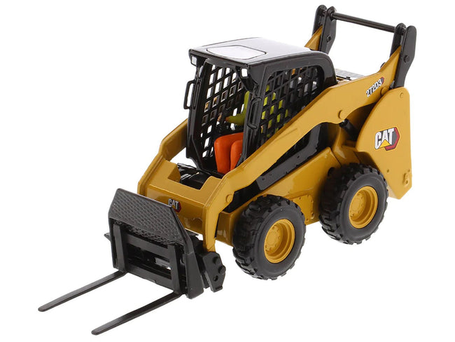 CAT Caterpillar 272D3 Skid Steer Loader with Operator Yellow "High Line" Series 1/32 Diecast Model by Diecast Masters-Diecast Masters-ModelCars.com