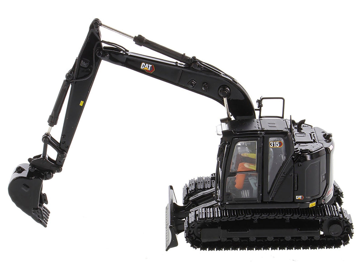 CAT Caterpillar 315 Track Type Hydraulic Excavator Special Black Finish with Operator "High Line" Series 1/50 Diecast Model by Diecast Masters-Diecast Masters-ModelCars.com