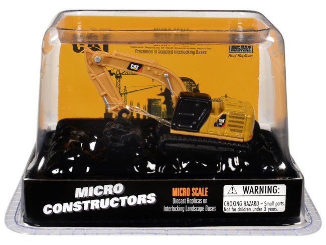 CAT Caterpillar 320 Hydraulic Excavator Grapple Yellow "Micro-Constructor" Series Diecast Model by Diecast Masters-Diecast Masters-ModelCars.com