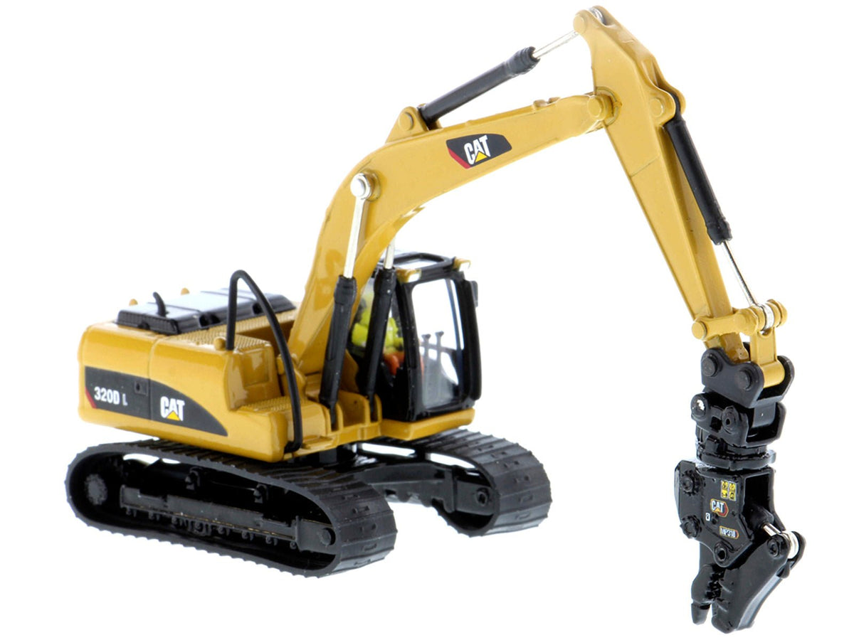 CAT Caterpillar 320D L Hydraulic Excavator with Multiple Work Tools and Operator "High Line" Series 1/87 (HO) Scale Diecast Model by Diecast Masters-Diecast Masters-ModelCars.com
