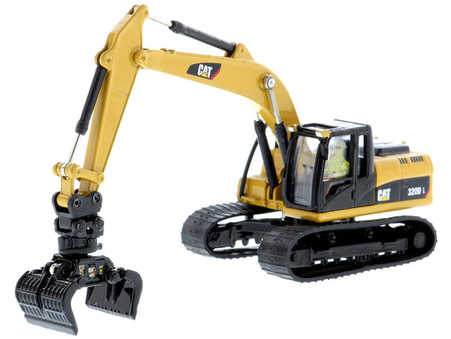 CAT Caterpillar 320D L Hydraulic Excavator with Multiple Work Tools and Operator "High Line" Series 1/87 (HO) Scale Diecast Model by Diecast Masters-Diecast Masters-ModelCars.com