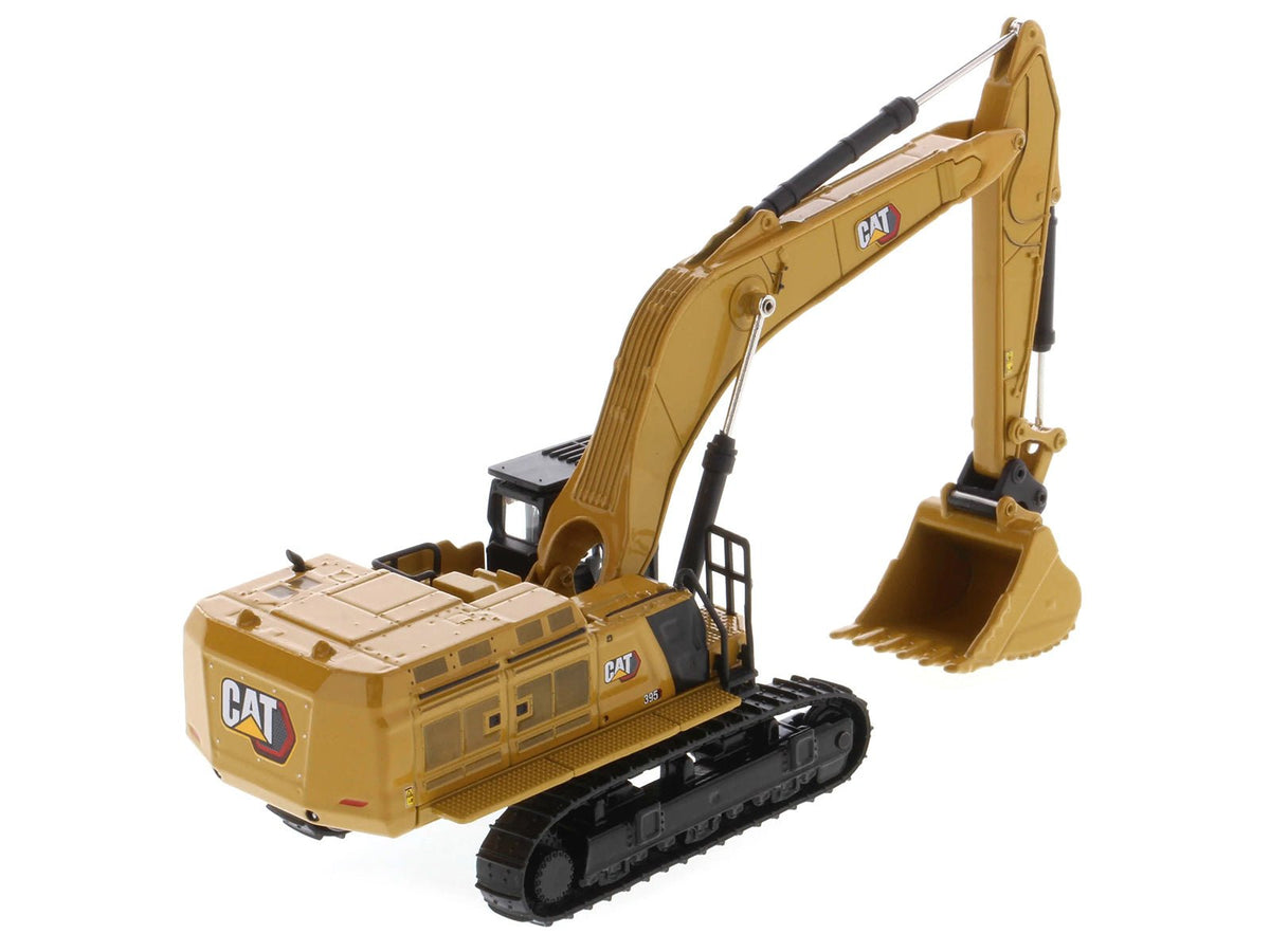CAT Caterpillar 395 Next-Generation Hydraulic Excavator (General Purpose Version) Yellow with Additional Tools "High Line Series" 1/87 (HO) Diecast Model by Diecast Masters-Diecast Masters-ModelCars.com