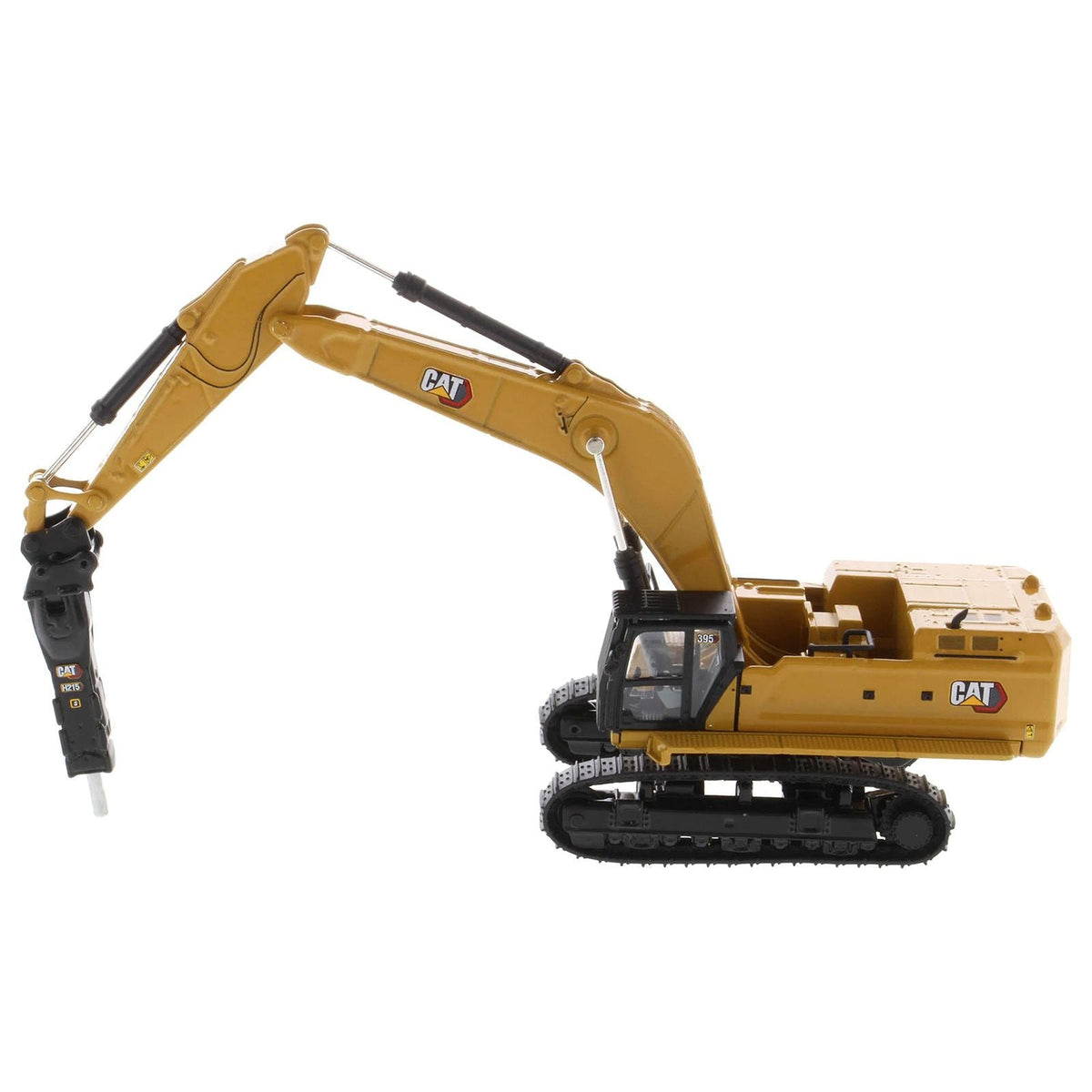 CAT Caterpillar 395 Next-Generation Hydraulic Excavator (General Purpose Version) Yellow with Additional Tools "High Line Series" 1/87 (HO) Diecast Model by Diecast Masters-Diecast Masters-ModelCars.com
