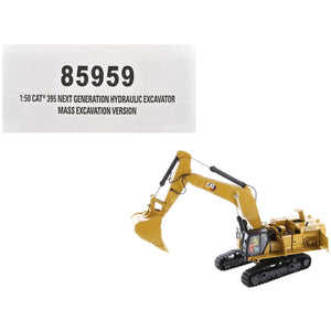 CAT Caterpillar 395 Next Generation Hydraulic Excavator "Mass Excavation Version" Yellow "High Line Series" 1/50 Diecast Model by Diecast Masters