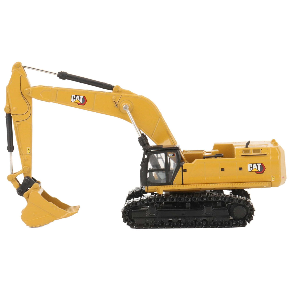 CAT Caterpillar 395 Next-Generation Hydraulic Excavator (Mass Excavator Version) Yellow with Additional Tools "High Line Series" 1/87 (HO) Diecast Model by Diecast Masters-Diecast Masters-ModelCars.com