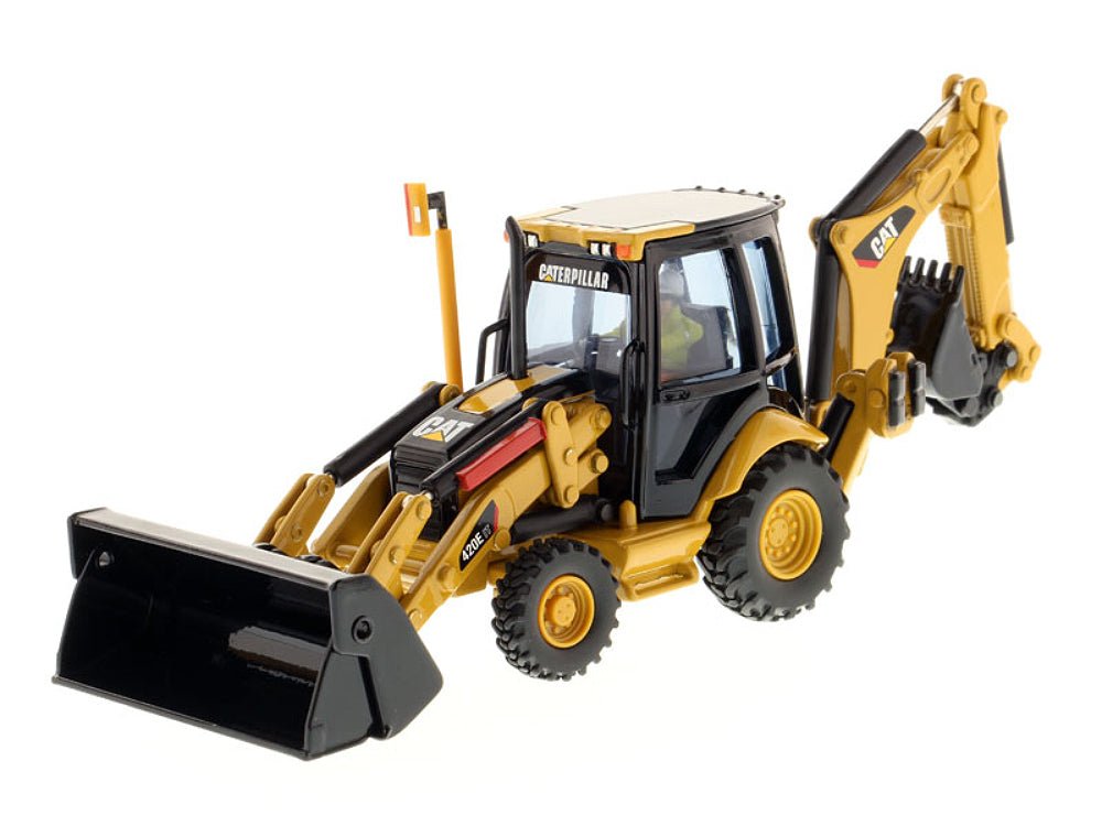 CAT Caterpillar 420E Center Pivot Backhoe Loader with Working Tools with Operator "Core Classics Series" 1/50 Diecast Model by Diecast Masters-Diecast Masters-ModelCars.com