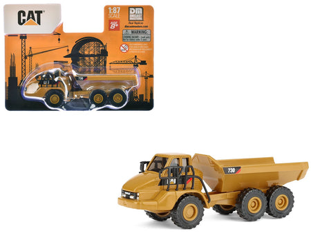 CAT Caterpillar 730 Articulated Truck Yellow 1/87 (HO) Diecast Model by Diecast Masters-Diecast Masters-ModelCars.com