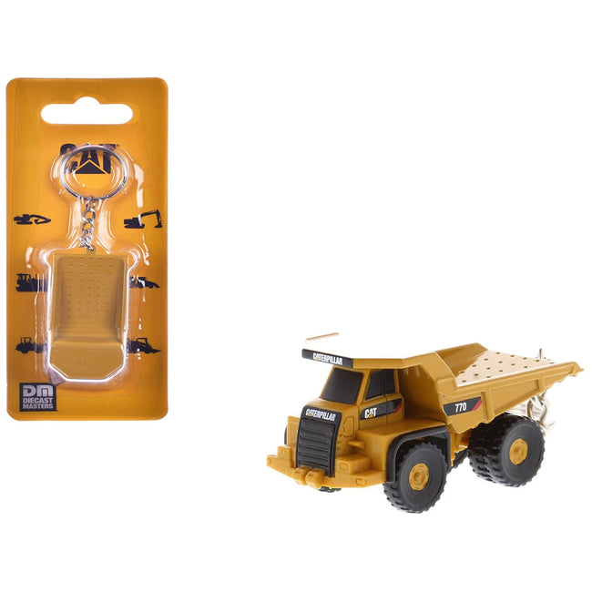 CAT Caterpillar 770 Off-Highway Truck Keychain Yellow Diecast Model by Diecast Masters-Diecast Masters-ModelCars.com