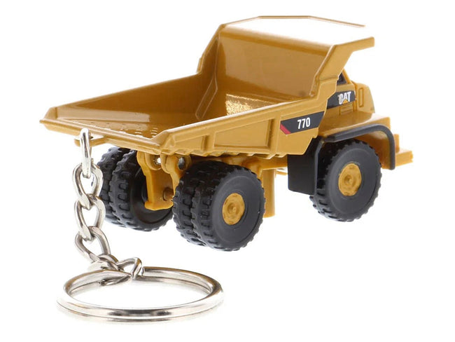 CAT Caterpillar 770 Off-Highway Truck Keychain Yellow Diecast Model by Diecast Masters-Diecast Masters-ModelCars.com