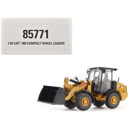 CAT Caterpillar 906 Compact Wheel Loader Yellow with Operator "High Line Series" 1/50 Diecast Model by Diecast Masters-Diecast Masters-ModelCars.com